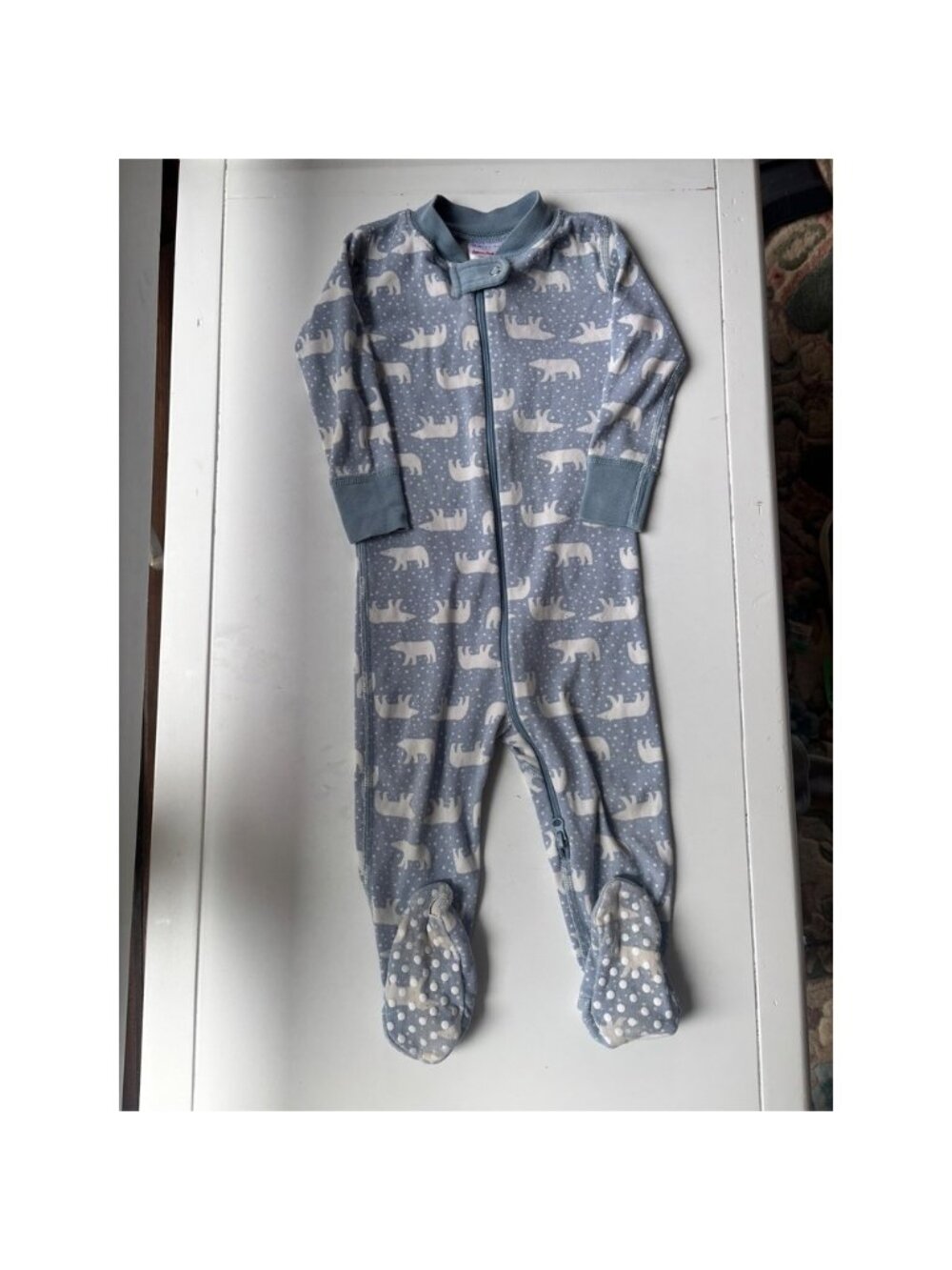 Hanna Andersson 75cm 12-18M Polar Bear Organic Cotton Footed Pajamas